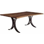 Live Edge Dining Table with Double Curved Base